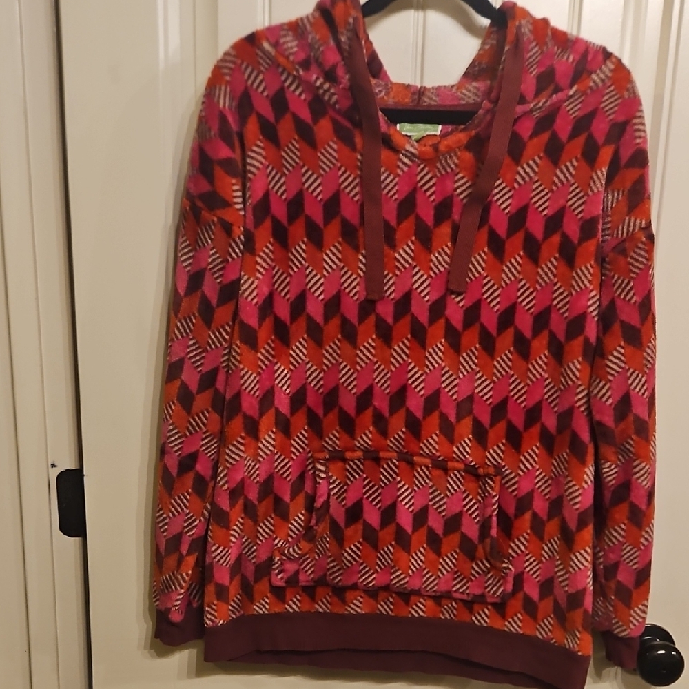 Vera Bradley Multicolor Fleece Pullover Hoodie